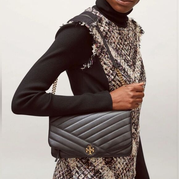 Tory Burch Kira Black Leather Shoulder Bag / Clutch - Picture 11 of 11